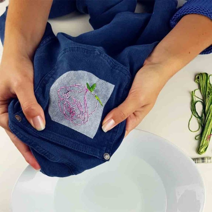 46 hand embroidered squares